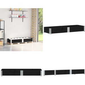 vidaXL Palletopzetrand 150x50 cm massief grenenhout zwart - Palletopzetrand - Palletopzetranden - Pallet Opzetrand - Palletrand