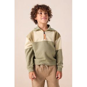 Sissy-Boy - Groene Colourblock Sweater