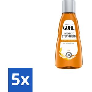 5 x Guhl - Shampoo Mini - Intensieve Stevigheid - 50 ml - Haarversterking - Intensieve Stevigheid - Fijn Haar Verzorging - Haarbreuk Verminderen - Volume Voor Fijn Haar