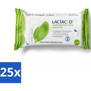 Lactacyd Tissues Verfrissend 15 stuks per verpakking - Bulkverpakking - 25 stuks