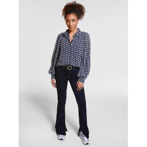 Freebird Wv-zigzag-jacq-pes-23-3 Dames - Jurken - Blauw - Maat S