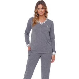 Doctor Nap Katoenen Pyjama Queen Dames Volwassenen Queen Dark Grey PM.4504 S