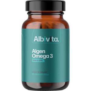Albivita Algen Omega 3 – DHA & EPA uit Algenolie – Vegan – Ondersteunt Hart & Hersenen – 60 Capsules