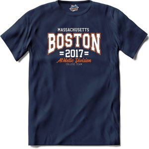 Boston 2017 | Boston - Vintage - Retro - T-Shirt - Unisex - Navy Blue - Maat 4XL
