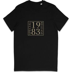 1983 Geboortejaar T Shirt Heren Dames - Zwart - Maat S