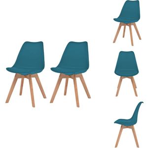 vidaXL Eetkamerstoel - Eetkamerstoelen - Bijzetstoel - Bijzetstoelen - Eetkamerstoelen 2 st kunststof turquoise