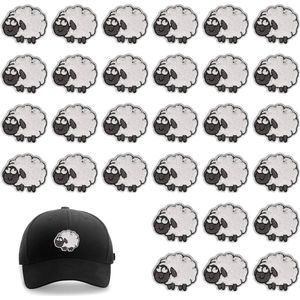 30st Schapen Borduurwerk Patch Schattige Cartoon Patches Opstrijkbare Patches Voor Kleding Stoffen Applicaties Voor Kinderen DIY Accessoires