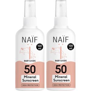 Naïf - Minerale Zonnebrand spray Voordeelset - SPF50 - 2x100ml