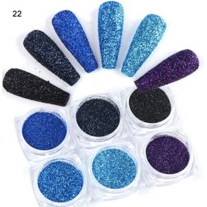 GUAPÀ - Nagel Glitter Poeder Nail Art Set Blauw & Paars - 6 Stuks