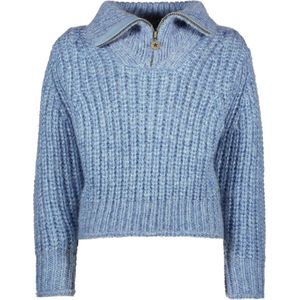 Like FLO Dora Knitted Sweater Truien & Vesten Meisjes - Sweater - Hoodie - Vest- Blauw - Maat 116