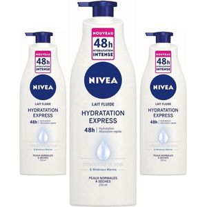 Nivea Bodylotion Express met Pomp- Voordeelverpakking 3 x 400 ml