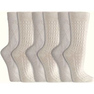 Gebreide sokken | Noble Classic | Alpacawol | Dames & Heren | Wit | 6 paar