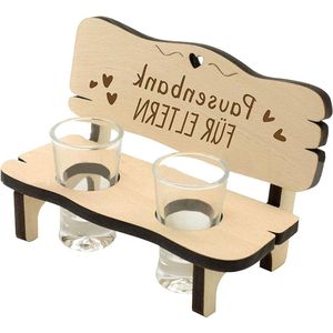 Verjaardagscadeau-idee voor mannen: snackbench met gravure en gepersonaliseerde drankbank met shotglazen voor grootouders