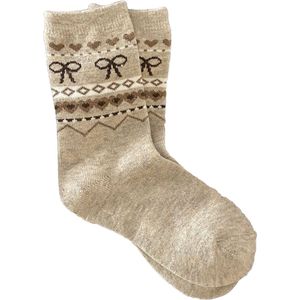 Herfst-/wintersokken - 2 paar - Kerstsokken - Met strikpatroon - Dikke, warme herfst-/wintersokken - Sokken - Kerst slouch sokken - Voeg toe aan de kerstsfeer - Geschikt als cadeau of persoonlijk gebruik