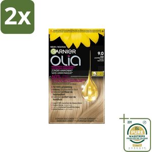 Garnier - Olia 9 - Haarkleuring - Zeer Lichtblond - Zonder Ammoniak - Intense Langhoudende Kleur - Voordeelverpakking - 2 stuks - Olia - Garnier