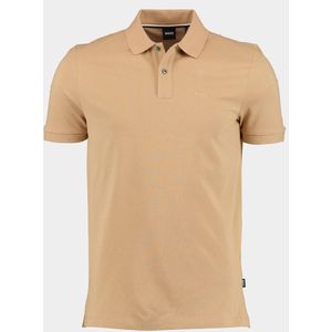 BOSS Pallas regular fit polo - pique - midden beige - Maat: 3XL