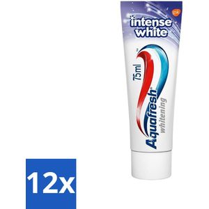 12 x Aquafresh Tandpasta Intense White 75 ml - Tandpasta - Wittere Tanden - Aquafresh - Intense White - Microparel Formule