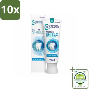 10 x Sensodyne - Tandpasta - ProGlasur Active Shield - Whitening - Witmakend - 75 ml - Grootverpakking - Tandpasta - Gevoelige Tanden - Glazuurbescherming - Whitening - Tandbleaching