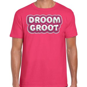 Bellatio Decorations Song T-shirt voor festival - droom groot - Europa - roze - heren - Joost - fan L