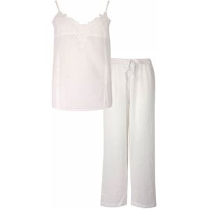 Irresistible Dames Pyjama - Katoen - Spaghetti Bandjes - Wit - Maat S
