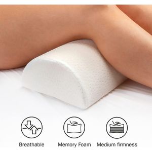 Visco-elastisch beenkussen met gemiddelde sterkte in ergonomische halvemaanvorm - aanpasbaar en ademend - Ergonomisch Kussen