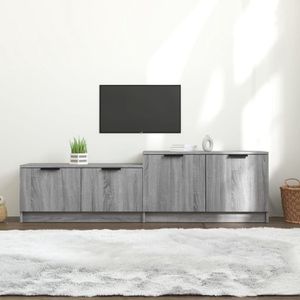 The Living Store TV-meubel Stereokast - 158.5 x 36 x 45 cm - Grijs Sonoma Eiken