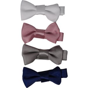 Jessidress® Haarclips Meisjes Haarclip met Chique Satijnen Haarstrikjes Haarspelden - Donker Blauw