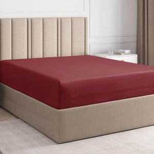 Goodivery ® Hoeslaken, 90 x 190 cm, wijnrood, 30 cm hoogte, luxe hoeslaken voor eenpersoonsbed, geschikt voor matrassen tot 30 cm hoog, zacht, kreukvrij en ademend laken, enkele verpakking