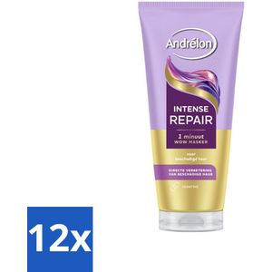 Andrélon – Haarmasker WOW – Intense Repair – 180 ml - Voordeelverpakking - 12 stuks