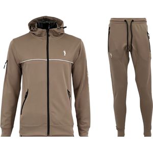 Hitman - Trainingspak Heren - Joggingpak Heren - Sportkleding Heren - Cadeau voor Man - Beige - Maat XXL