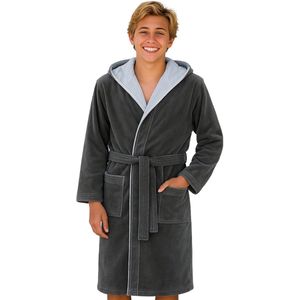 Unyqoos® Kinderbadjas met capuchon van zachte badstof en katoenen velours