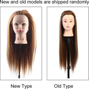 Mannequin Hoofd Echt Haar 11 Goudbruin Vezelhaar - Cosmetologie Haarstyling Training - Kappers Praktijk Poppenhoofden met Klemhouder .
