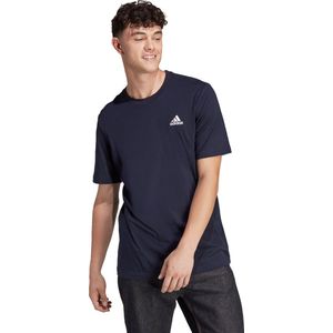 adidas Sportswear Essentials Single Jersey Geborduurd Small Logo T-shirt - Heren - Blauw- S