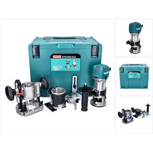 Makita RT0702CX2J - Freesmachine, bovenfrees, trimmer in Mbox- Zilver - 710W - 8mm