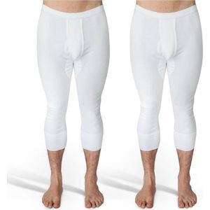 Heren 3/4-lange onderbroek 2-pack met zachte tailleband van 100% katoen