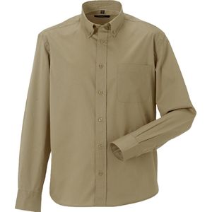 Russell Collectie Heren Lange Mouw Klassiek Twill Shirt (Khaki)
