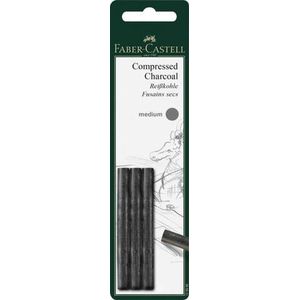 Faber-Castell houtskool - Pitt Monochrome - geperst - medium - 3 stuks blister - FC-129999