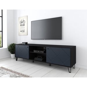 Meubella - TV-Meubel Barlo - Mat Zwart - 183 cm