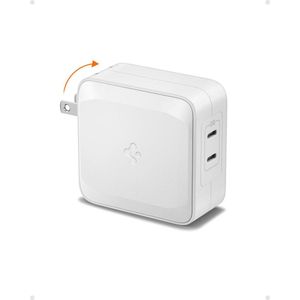 Spigen ArcStation Pro GaN Dual Port | 100W USB-C Snellader | Power Delivery 3.0 | US/Canada Plug | Geschikt voor o.a. iPhone, iPad en MacBook | Wit