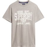 Superdry - Cooper Label Workwear - T-shirt - Grijs - Korte Mouwen