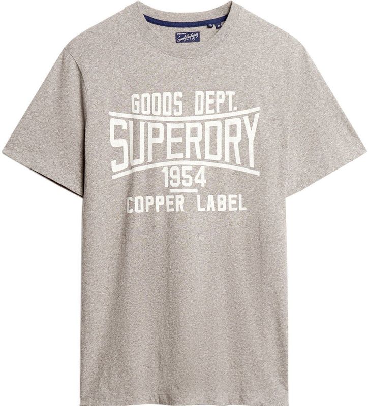 Superdry - Cooper Label Workwear - T-shirt - Grijs - Korte Mouwen