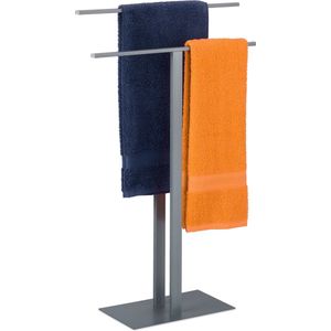 Relaxdays handdoekrek vrijstaand - handdoekenhouder met 2 stangen - handdoekenstandaard