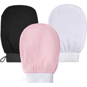 Verpakking van 6 peelinghandschoenen, exfoliërende handschoenen, exfoliërende handschoenen voor het lichaam - verschillende kleuren