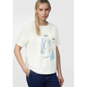 Comma - T-shirt - Ronde Hals - Korte Mouwen - Stretchkatoen - Dames
