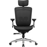 SONGMICS Bureaustoel, bureaustoel, ergonomisch, verstelbaar, kantelbare rugleuning, naar voren of achter verstelbare zitting, tot 150 kg belastbaar, inktzwart