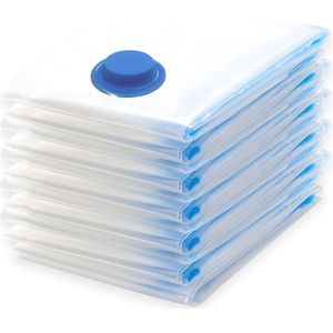 Vacuüm opbergzakken voor kleding - 6-pack herbruikbare opbergzakken voor kleding Vacuümzakken met dubbele ritssluiting Ruimtebesparende reiszakken voor dekbedden, beddengoed, quilts, kussens (100*120cm)
