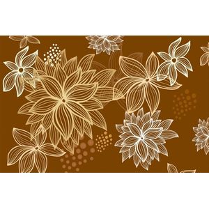 Flowers Abstract Brown Photo Wallcovering