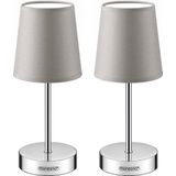 Monzana Tafellamp 2 Stuks – Incl. Lampenkap/ E14/ 32cm - Taupe