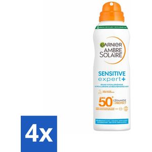 Garnier - Ambre Solaire - Mist Spray - Sensitive Expert+ - SPF 50+ - 150 ml - Voordeelverpakking - 4 stuks