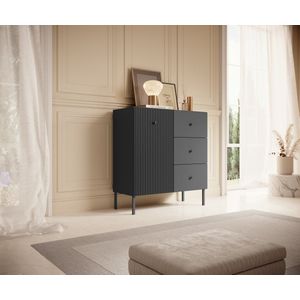 Meubella - Dressoir Vermont - Antraciet - 90 cm